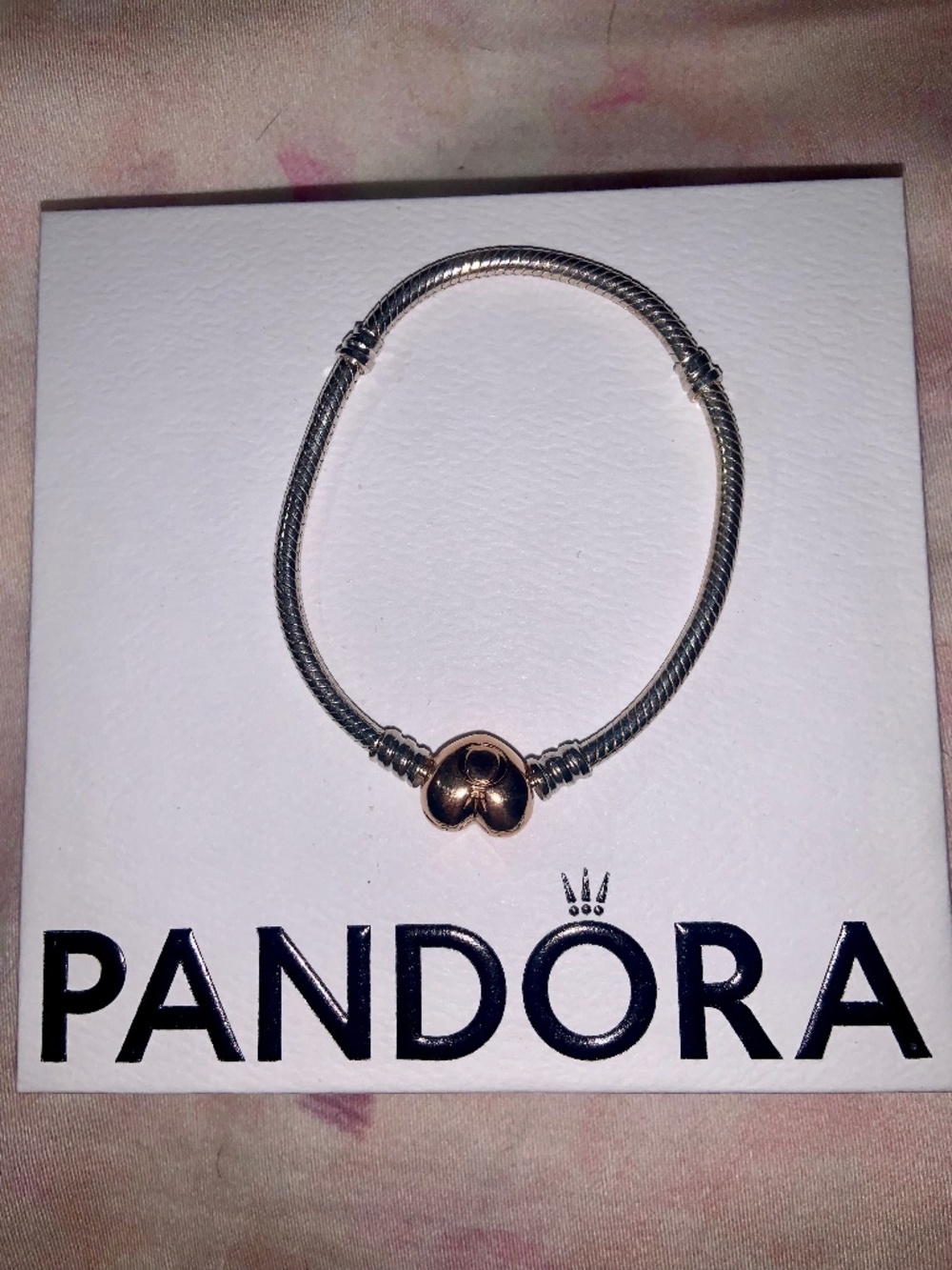 Pandora two tone rose gold heart bracelet